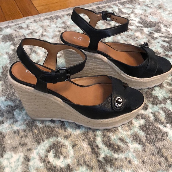 COACH Wedge Sandals with turnlock top - Picture 1 of 4